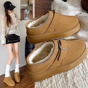 Новые зимние ботинки для снега, женская обувь, мужские и женские ботильоны, классические тапочки на ультра-мини-платформе, теплые женские ботинки 38