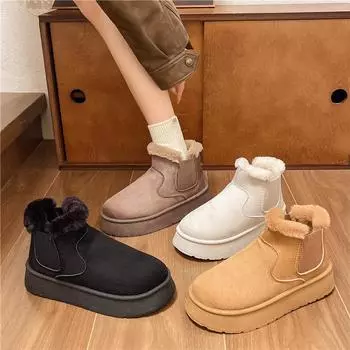 Новые зимние ботинки для женщин - на меху с толстым флисом и теплым хлопком 36