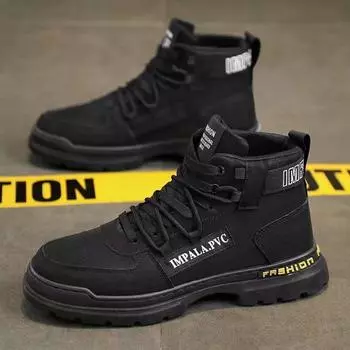 Новые зимние ботинки Martin, мужская обувь, осенне-зимняя модная тенденция, универсальная рабочая обувь для электросварки, нескользящая обувь с высоким берцем 39 серый