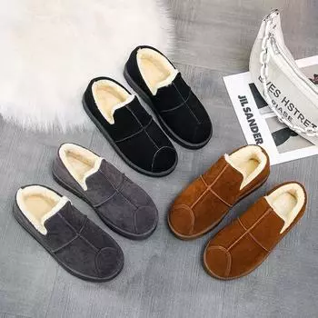 Новые зимние ботинки, теплые, женские, короткие, утолщенные, хлопковые, нескользящие, зимние, новые, студенческие, женские, черные ботинки 39