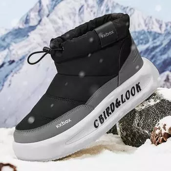 Новые зимние ботинки, зимние, новые, универсальные, плюшевые, трендовые, модные, повседневные, высокие, теплые, уличные, толстые, хлопковые, модные ботинки 39 чёрный