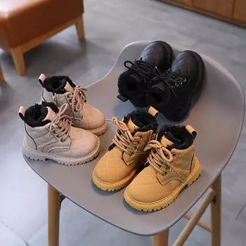 Новые зимние детские зимние сапоги с мягкой теплой хлопковой обувью 21