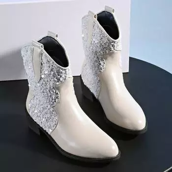 Новые зимние хлопковые ботинки на толстом каблуке, женские, с круглым носком, с вставками из нескользящей ткани, износостойкие короткие ботинки 36 бежевый