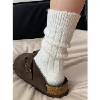 Новые Зимние Кашемировые Шерстяные Женские Носки Повседневная Японская Мода Однотонные Более Плотные Длинные Носки Девушки Термо Теплые Носки До Щиколотки One Size