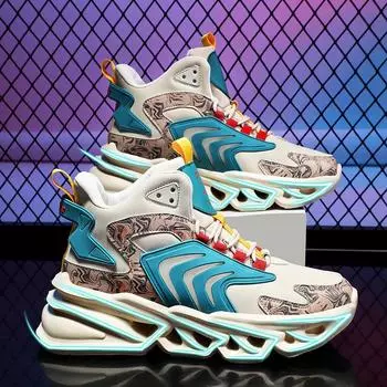 Новые зимние кожаные мужские туфли с лезвийной подошвой на платформе Guochao dad shoes мужские кроссовки 46 большого размера спортивная обувь 39 чёрный