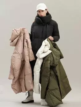 Новые зимние куртки, женские длинные пальто на белом утином пуху, женские стеганые парки с капюшоном, ультра легкие портативные пуховики для женщин, парка S чёрный