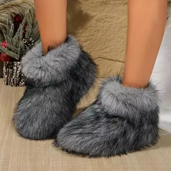 Новые зимние меховые цельные женские зимние сапоги из меха енота, меховые ботинки для улицы, сапоги средней длины 36 чёрный