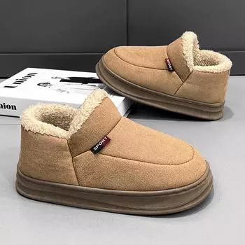 Новые зимние меховые женские туфли Теплые мужские туфли Уличная плюшевая обувь Домашняя обувь Нескользящая мягкая обувь на платформе Домашняя обувь 36 фиолетовый