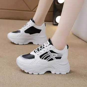 Новые зимние модные, удобные и теплые кроссовки с круглым носком и глубоким ртом, повседневные женские кроссовки с толстой подошвой 35