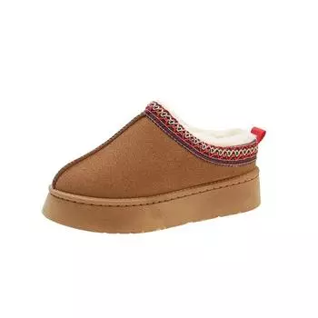 Новые зимние модные женские зимние теплые замшевые лоферы из кожи, женские туфли-лодочки на плоской подошве, туфли без каблуков, 2024 36 чёрный