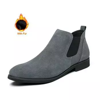 Новые зимние мужские ботинки челси, роскошные дизайнерские деловые мужские формальные ботильоны, ковбойские сапоги ручной работы для отдыха на открытом воздухе, мужские парадные ботинки 37 чёрный