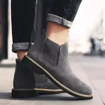 Новые зимние мужские ботинки «Челси» в британском стиле, кожаные ботинки для активного отдыха, высокие мужские ботинки для спорта на открытом воздухе, классические ковбойские сапоги в стиле вестерн 38