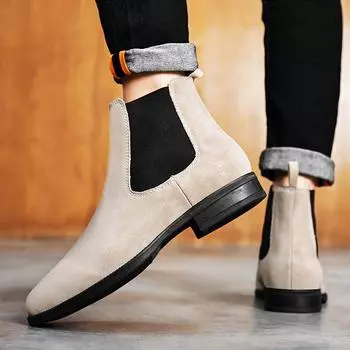 Новые зимние мужские ботинки Plus Ankle Boots, мужские туфли Slip on, мужские повседневные деловые ботинки Chelsea, кожаные модные мотоциклетные ботинки ручной работы 37