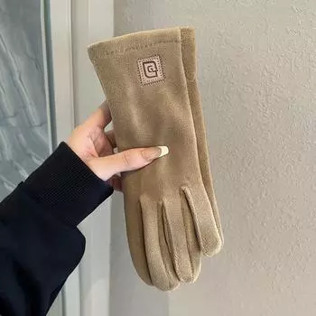 Новые зимние перчатки для мужчин и женщин, плюс бархат для сохранения тепла, защиты от ветра и холода для езды на электромобилях с сенсорным экраном на пять пальцев One Size
