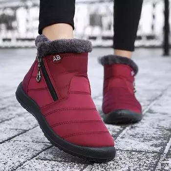 Новые зимние плюшевые теплые женские зимние ботинки, нескользящие и водонепроницаемые женские повседневные ботинки 36