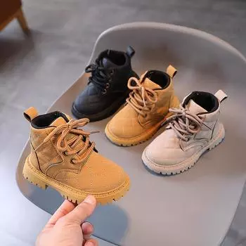 Новые зимние полусапожки для девочек, мягкие тапочки на подошве 21 чёрный