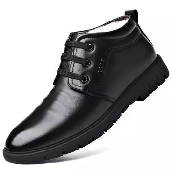 Новые зимние повседневные ботинки из натуральной кожи, мужская зимняя обувь, теплая обувь из воловьей кожи, черные плюшевые ботинки «челси», мужские ботильоны 38 коричневый