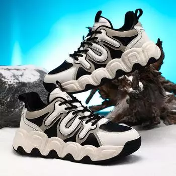 Новые зимние повседневные туфли, удобные, теплые, модные, вулканизированные туфли, увеличенная высота, толстая подошва, медленные теннисные кроссовки для бега 39