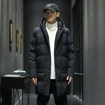 Новые зимние пуховики мужские с капюшоном длинное зимнее пальто мужское толстое теплое модное пуховое пальто мужская брендовая парка большого размера 8XL M