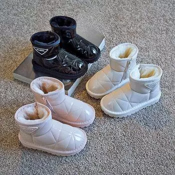 Новые зимние сапоги для снега, детские нескользящие хлопковые сапоги 23 розовый