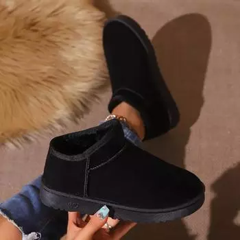 Новые зимние сапоги для снега, женские сапоги из натуральной овчины, теплые меховые ботинки с низким вырезом, женские зимние короткие сапоги 35