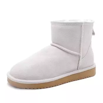 Новые зимние сапоги из натурального меха, шерстяные женские зимние теплые ботинки, нескользящая женская обувь, ботильоны из натуральной яловой кожи, размер 45 44 розовый