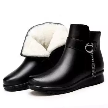 Новые зимние сапоги из натуральной кожи, водонепроницаемые, женские, бархатные, теплые, ботильоны, женские, повседневные, легкие, для мам 35