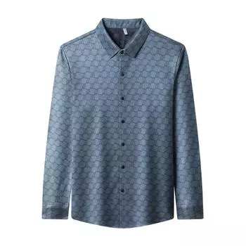 Новые зимние стильные рубашки из бархата с длинными рукавами для мужчин среднего возраста, утолщенная одежда для пап, модные универсальные теплые рубашки в клетку M