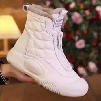 Новые зимние теплые ботинки женские высокие зимние ботинки женские плюшевые ботильоны на платформе с застежкой-молнией спереди меховые толстые кроссовки женские 35 хаки