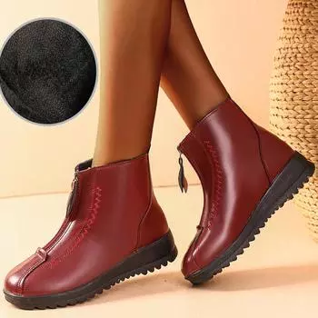 Новые зимние теплые хлопковые туфли с подкладкой, повседневная обувь на плоской подошве с нескользящей подошвой 35 чёрный