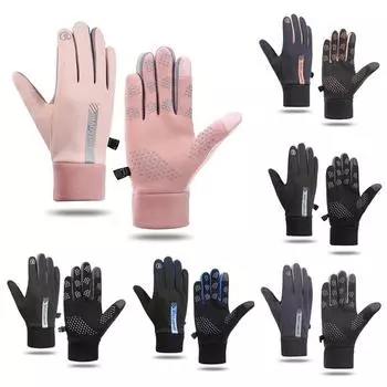 Новые зимние теплые перчатки Водонепроницаемые велосипедные перчатки с сенсорным экраном Велосипедные теплые перчатки для бега Лыжные перчатки для мотоцикла