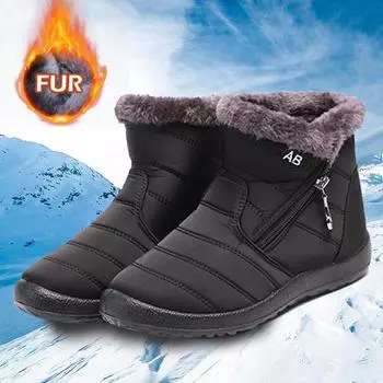 Новые зимние теплые женские зимние ботинки с боковой молнией, легкие хлопковые ботинки, женская обувь для мам 35 коричневый