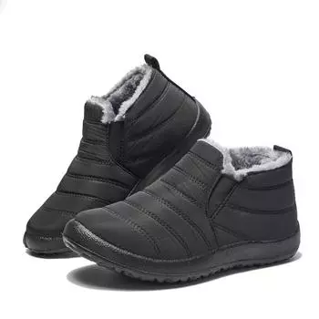 Новые зимние теплые женские зимние сапоги, плюшевые ботильоны, женские ботильоны 36 чёрный