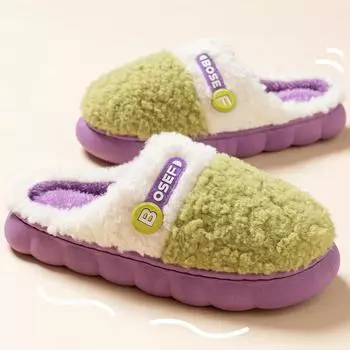 Новые зимние трендовые унисекс домашние мулы теплые нескользящие пушистые тапочки для женщин и мужчин закрытые тапочки женские домашние хлопковые туфли 36-37