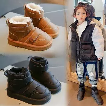 Новые зимние туфли для девочек из мягкого толстого хлопка 28 чёрный