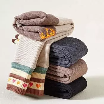 Новые зимние утепленные брюки для девочек 3-12 лет, полосатые леггинсы, детские облегающие брюки-карандаш из бархата для девочек 90 серый