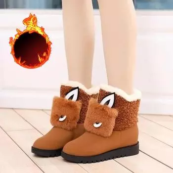 Новые зимние водонепроницаемые и теплые женские зимние ботинки 35 чёрный