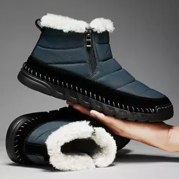 Новые зимние водонепроницаемые мужские ботинки, теплые плюшевые мужские зимние ботинки, нескользящие ботинки для отдыха на открытом воздухе, повседневные рабочие ботинки Botas Hombre, размер 46 38 чёрный