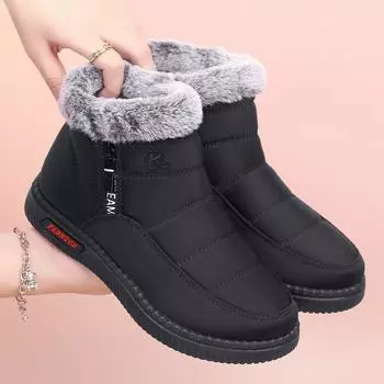 Новые зимние высокие хлопковые ботинки женские туфли большого размера зимние ботинки теплые бархатные утолщенные хлопковые ботинки 36