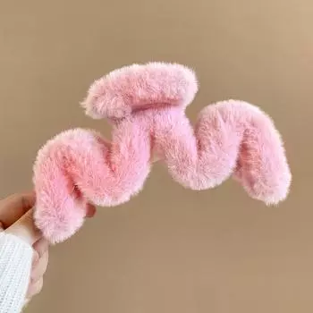 Новые зимние заколки для волос из искусственного меха, элегантные акриловые заколки для волос, плюшевые заколки для волос, заколка-краб, головной убор для женщин и девочек, аксессуары для волос