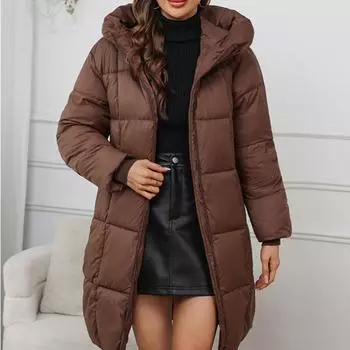 Новые зимние женские длинные парки с карманами, толстые теплые пуховые хлопковые пальто с капюшоном, женские свободные пуховые куртки, ветрозащитные однотонные пальто для снега S белый