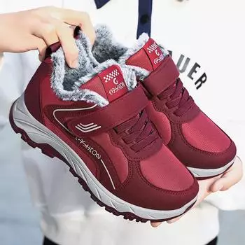 Новые зимние женские кроссовки, удобные водонепроницаемые мужские туфли на молнии, пара мягких меховых женских ботинок, плюшевые теплые туфли на платформе 36