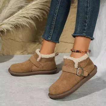 Новые зимние женские сапоги, плюшевые модные ретро удобные туфли для женщин, плоская подошва, платформа, хлопковые женские сапоги Zapatos De Mujer 35 верблюд