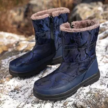 Новые зимние женские высокие зимние ботинки мужские толстые плюшевые теплые походные ботинки простые и многофункциональные удобные хлопковые ботинки 36