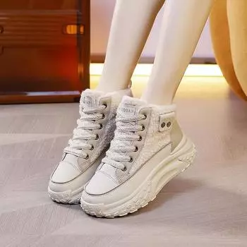 Новые зимние женские зимние сапоги Теплые и толстые женские ботинки 35 хаки