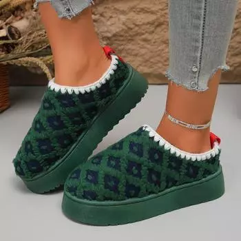 Новые зимние женские зимние теплые замшевые лоферы в стиле ретро в стиле ретро, женские ботинки-ботинки на плоской подошве, женская обувь 36 зелёный