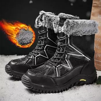 Новые зимние зимние сапоги с высоким берцем, размеры 35–42, женская обувь, уличная хлопковая обувь с высоким берцем 35 розовый