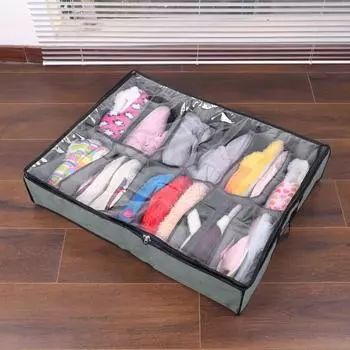 НовыеПодкроватные сумки для хранения обуви 45 л Большая вместимость подкроватного ящика для хранения обуви с усиленными ручками и прозрачной крышкой