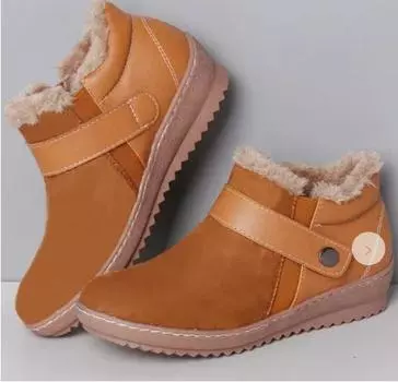 НовыеЖенские сапоги зимние утепленные зимние сапоги из искусственной замши ботильоны женские на плоской подошве Botas Mujer плюшевые туфли 35-43 695 35 вино красного