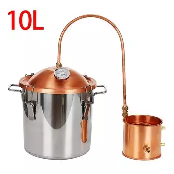 Новый 10/18/ 30л DIY Самогонный аппарат Спирт Медный Дистиллятор с Насосом Циркуляции Воды Набор для Вина Бренди Эфирного Масла 10L